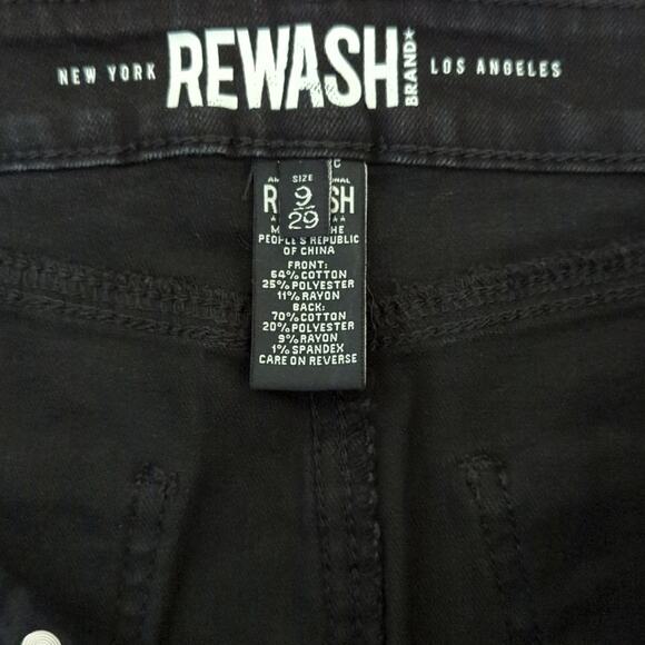 Rewash Brand Black, Distressed, Raw Hem Grunge Goth Mini Skirt - Picture 3 of 4